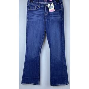 Levis Signature NWT Youth Sz 16 Distressed Whiskering Blue Denim Adj Waist Flare